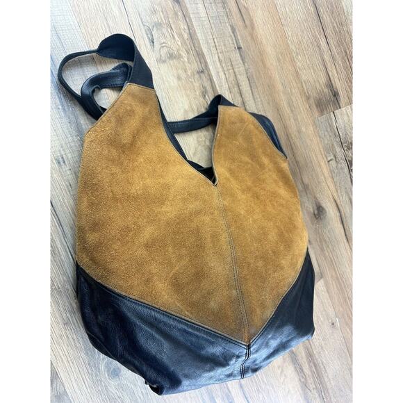 Molly G Made In Los Angeles Leather Brown Blue Hobo Bag Women’s - Picture 3 of 9
